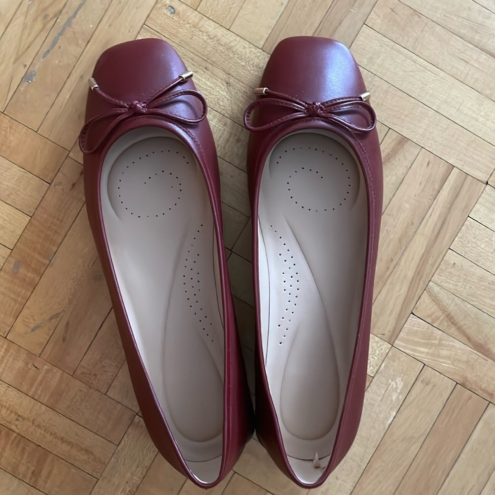 （Sold）Elegant Burgundy Ballet Flats
